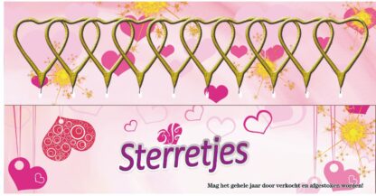 Vormsterretjes goud Hart / Ster 10st op kaart